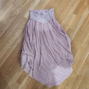 Gimmicks by BKE Pink Asymmetrical A-Line Midi Skirt